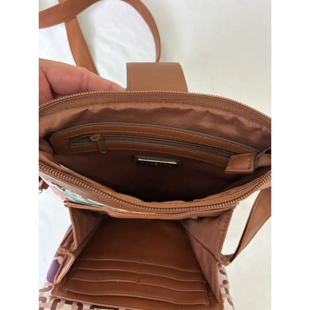 Rosetti Crossbody Handbag Women's Brown Faux Leather Shoulder Bag - EUC
